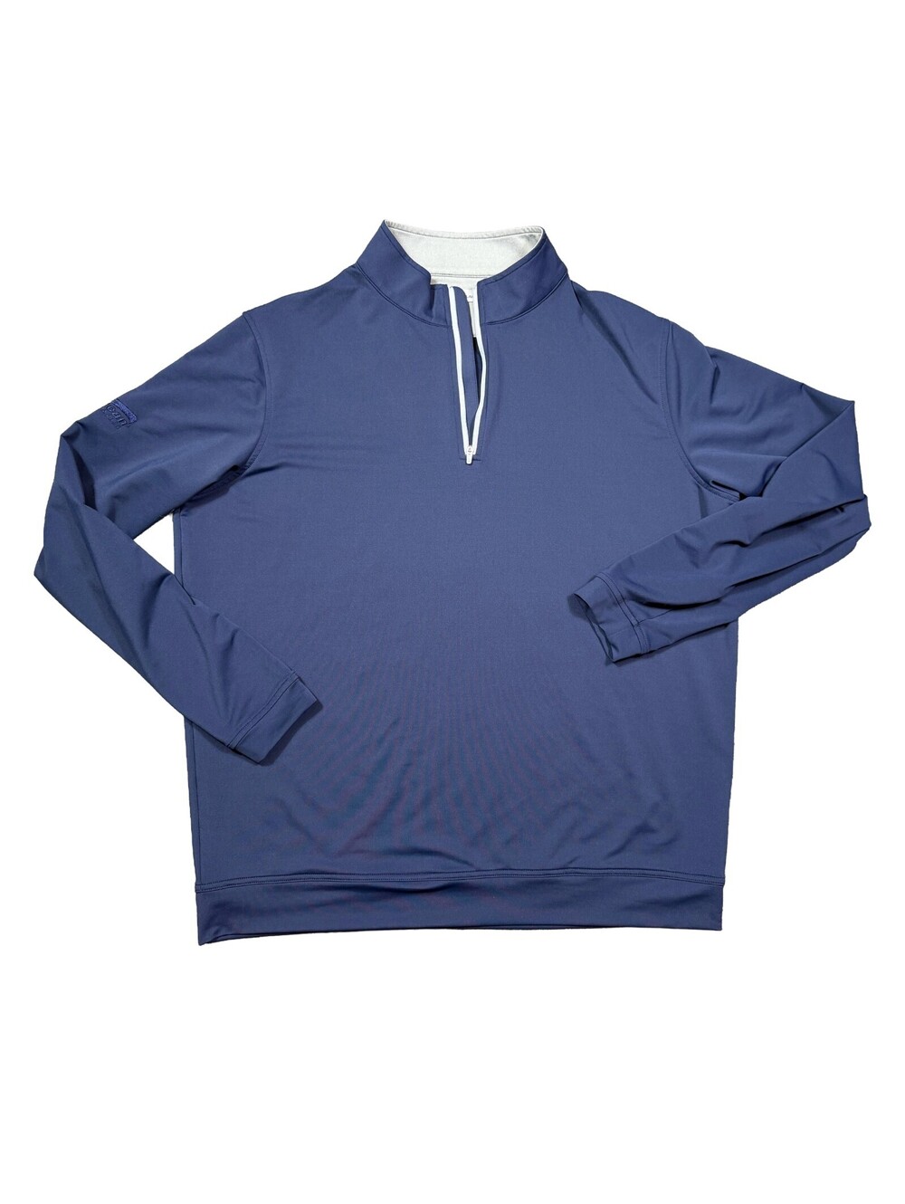 Peter Millar Mens XL Navy Quarter Zip Pullover Embroidered Logo Golf Performance